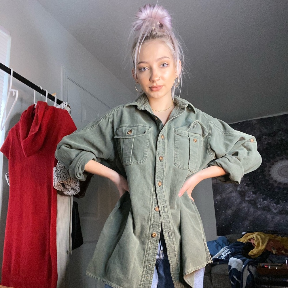 Green Button-Down Shirt